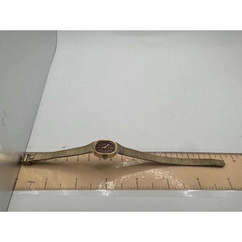 Vintage Bulova Ladies Wind Up Watch 10k‎ Gold RGP Bezel Missing Crystal